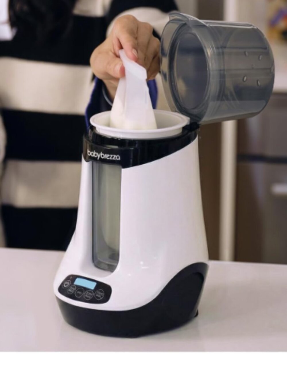 Baby Brezza Bottle Warmer & Formula Dispenser - White with Smoke Lid - Picture 2 of 5